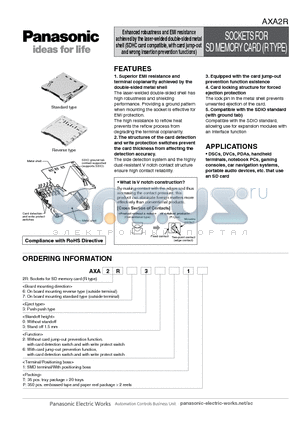 AXA2R73321 datasheet - Enhanced robustness and EMI resistance achieved by the laser-welded double-sided metal shell