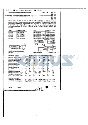 BD617 datasheet - PNP SILICON EPIBASE TRANSISTORS