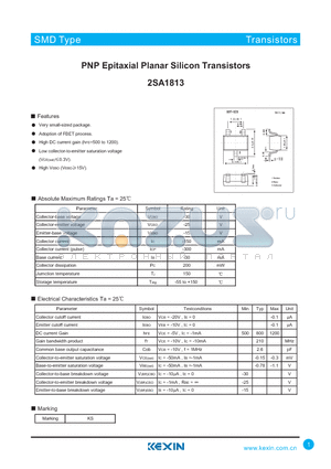 2SA1813 datasheet - PNP Epitaxial Planar Silicon Transistors