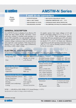 AM5TW-2403S-N datasheet - 5 watt dc-dc converters