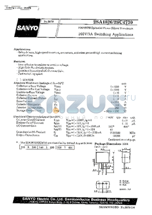 2SA1826 datasheet - 100V/3A Switching Applications