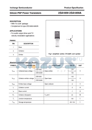 2SA1859A datasheet - Silicon PNP Power Transistors