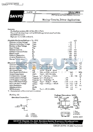 2SA1864 datasheet - Muting Circuit, Driver Applications