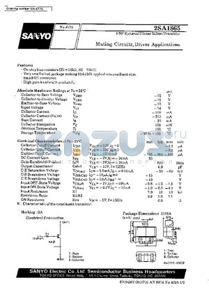 2SA1865 datasheet - Muting Circuit, Driver Applications