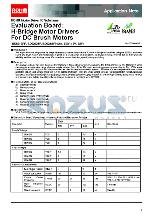 BD6222FP datasheet - H-Bridge Motor Drivers For DC Brush Motors