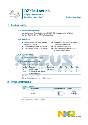 BZX84J-B3V3 datasheet - Single Zener diodes