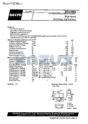 2SA1883 datasheet - High-Speed Switching Applications