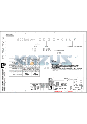 20020110-D092A01LF datasheet - TERMINAL BLOCK PLUGGABLESOCKET RIGHT ANGLE