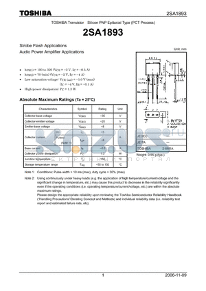 2SA1893_06 datasheet - Strobe Flash Applications Audio Power Amplifier Applications