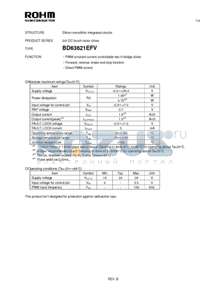 BD63821EFV datasheet - Silicon monolithic integrated circuits
