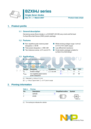 BZX84J5V1B datasheet - Single Zener diodes