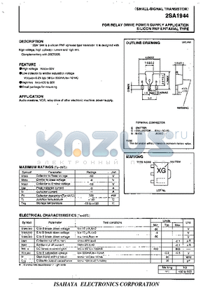 2SA1944 datasheet - FOR RELAY DRIVE POWER SUPPLY APPLICATION SILICON PNP EPITAXIAL TYPE