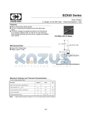BZX85-B3V6 datasheet - Zener Diodes