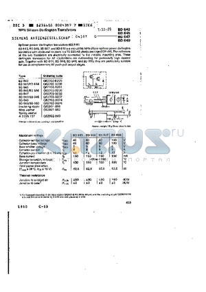 BD644 datasheet - NPN SILICON DARLINGTON TRANSISTORS