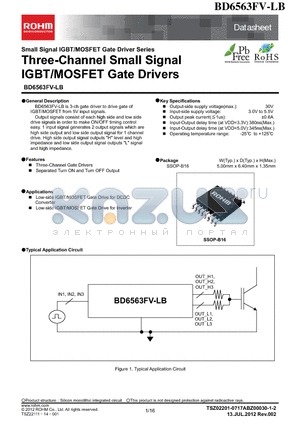 BD6563FV-LB datasheet - Three-Channel Small Signal IGBT/MOSFET Gate Drivers