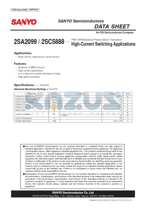 2SA2099_08 datasheet - High-Current Switching Applications