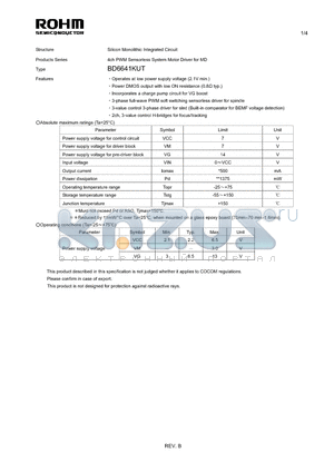 BD6641KUT_11 datasheet - Silicon Monolithic Integrated Circuit