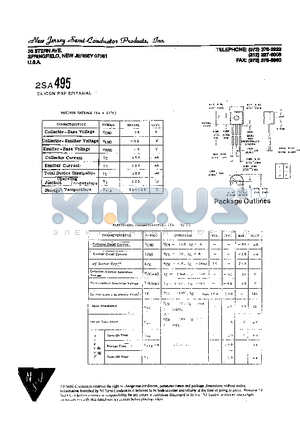 2SA495 datasheet - SILICON PNP EPITAXIAL