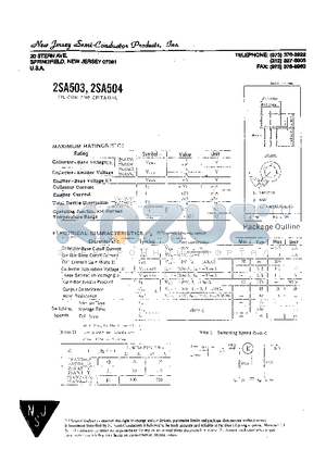 2SA504 datasheet - SILICON PNP EPITAXIAL