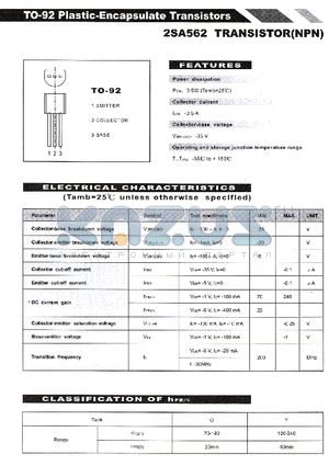 2SA562 datasheet - TO-92 Plastic-Encapsulate Transistors