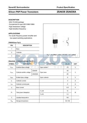 2SA636A datasheet - Silicon PNP Power Transistors