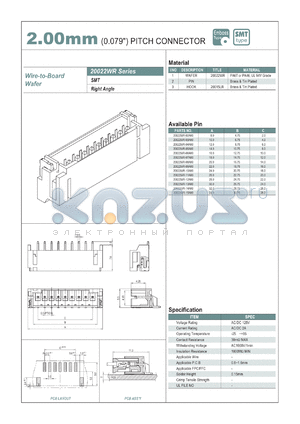 20022WR-03A00 datasheet - 2.00mm PITCH CONNECTOR