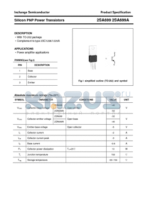 2SA699A datasheet - Silicon PNP Power Transistors