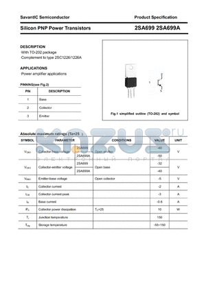 2SA699A datasheet - Silicon PNP Power Transistors