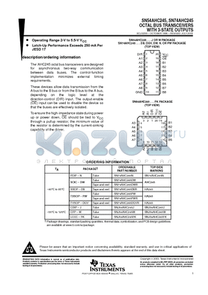 5962-9681801VSA datasheet - OCTAL BUS TRANSCEIVERS WITH 3-STATE OUTPUTS
