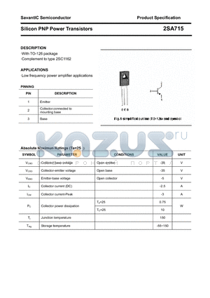 2SA715 datasheet - Silicon PNP Power Transistors