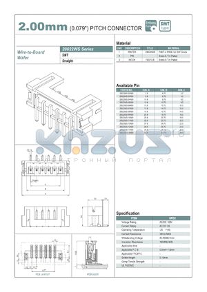 20022WS-03A00 datasheet - 2.00mm PITCH CONNECTOR