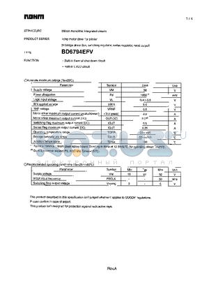 BD6794EFV datasheet - 1chip motor driver for printer