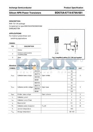 BD679A datasheet - Silicon NPN Power Transistors