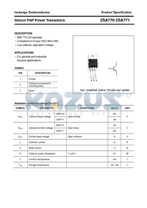 2SA770 datasheet - Silicon PNP Power Transistors