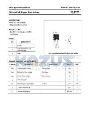 2SA775 datasheet - Silicon PNP Power Transistors