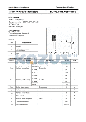 BD680A datasheet - Silicon PNP Power Transistors