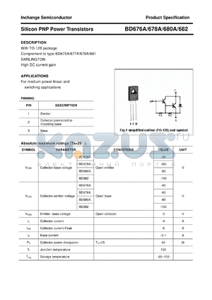 BD682 datasheet - Silicon PNP Power Transistors