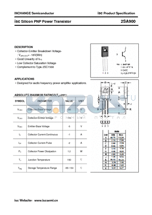 2SA900 datasheet - isc Silicon PNP Power Transistor