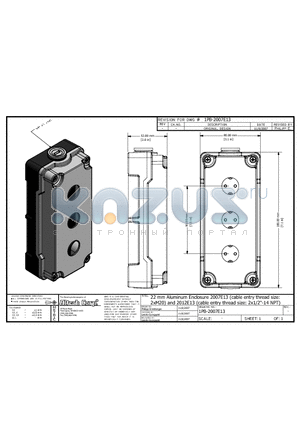 2007E13 datasheet - 22 mm Aluminum Enclosure 2007E13 and 2012E13