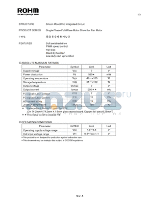 BD6966NUX datasheet - Silicon Monolithic Integrated Circuit