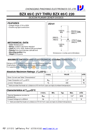 BZX85C18 datasheet - SILICON PLANAR ZENER DIODES