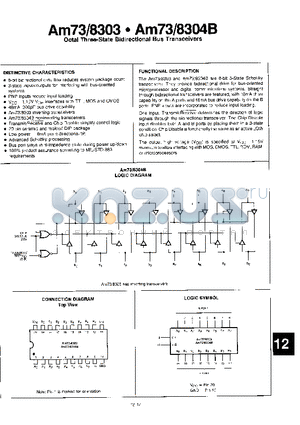 AM7303X datasheet - OCTAL THREE-STATE BIDIRECTIONAL BUS TRANSCEIVERS