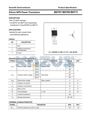 BD711 datasheet - Silicon NPN Power Transistors