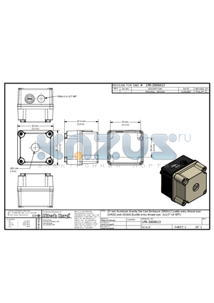 2009A13 datasheet - 22 mm Aluminum Gravity Die Cast Enclosure 2009A13 and 2016A13