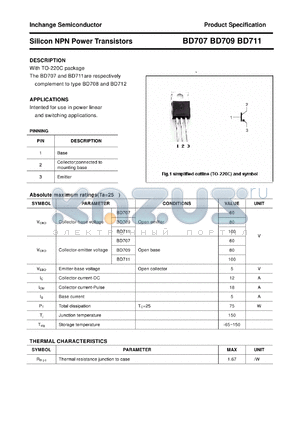 BD711 datasheet - Silicon NPN Power Transistors