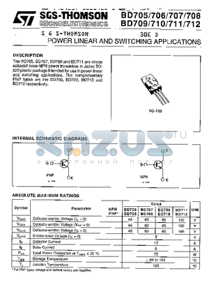 BD712 datasheet - NPN POWER TRANSISTORS