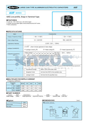 200AXF150M20X20 datasheet - LARGE CAN TYPE ALUMINUM ELECTROLYTIC CAPACITORS