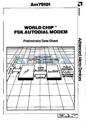 AM79101DC datasheet - WORLD CHIP FSK AUTODIAL MODEM