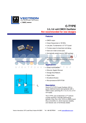CCFHHR-25M125 datasheet - 3.3, 5.0 volt CMOS Oscillator