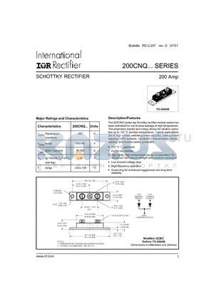 200CNQ datasheet - SCHOTTKY RECTIFIER